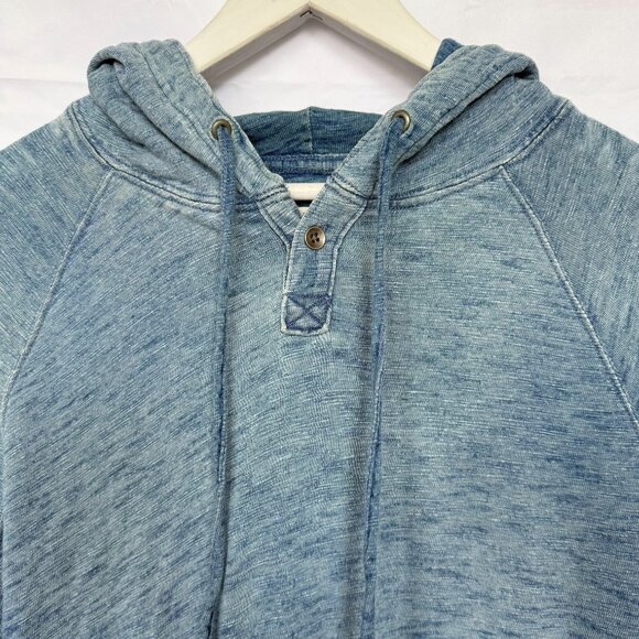 Lucky Brand True Indigo Ombre Blue Long Sleeve Hoodie Shirt - Picture 3 of 4